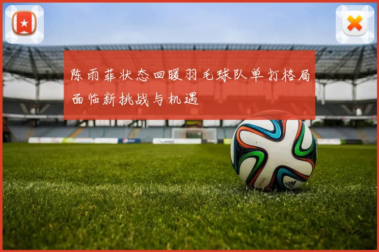 陈雨菲状态回暖羽毛球队单打格局面临新挑战与机遇